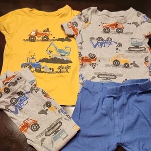 Kids Headquarters Construction Vehicle Pajama Set - Yellow, Gray, Blue
